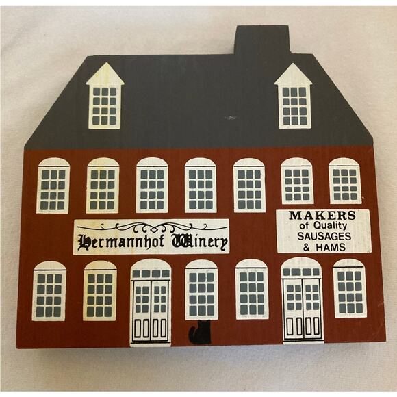 1988 The Cat’s Meow Tradesman Series Lot of 5 Wooden Buildings – Signed Faline - Picture 3 of 7